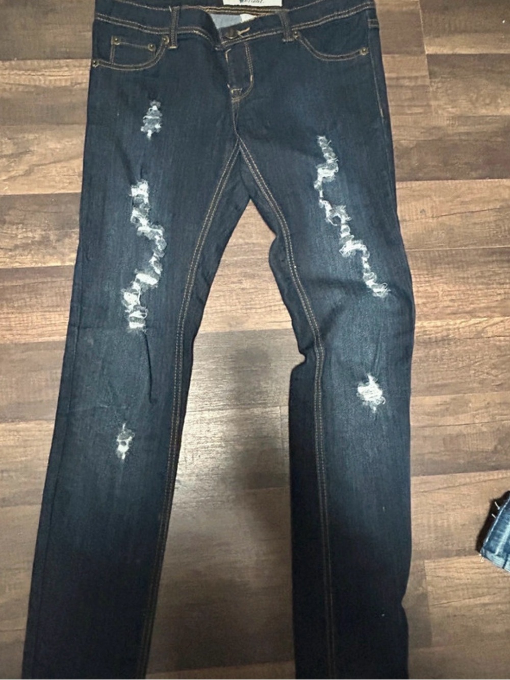 Wet seal  Distressed Dark Blue Slim Jeans